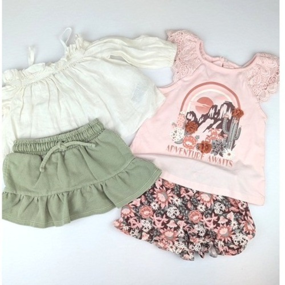 C&C California Kids + BR Baby + Cat & Jack - 2 Outfit Bundle Baby Girl 18M